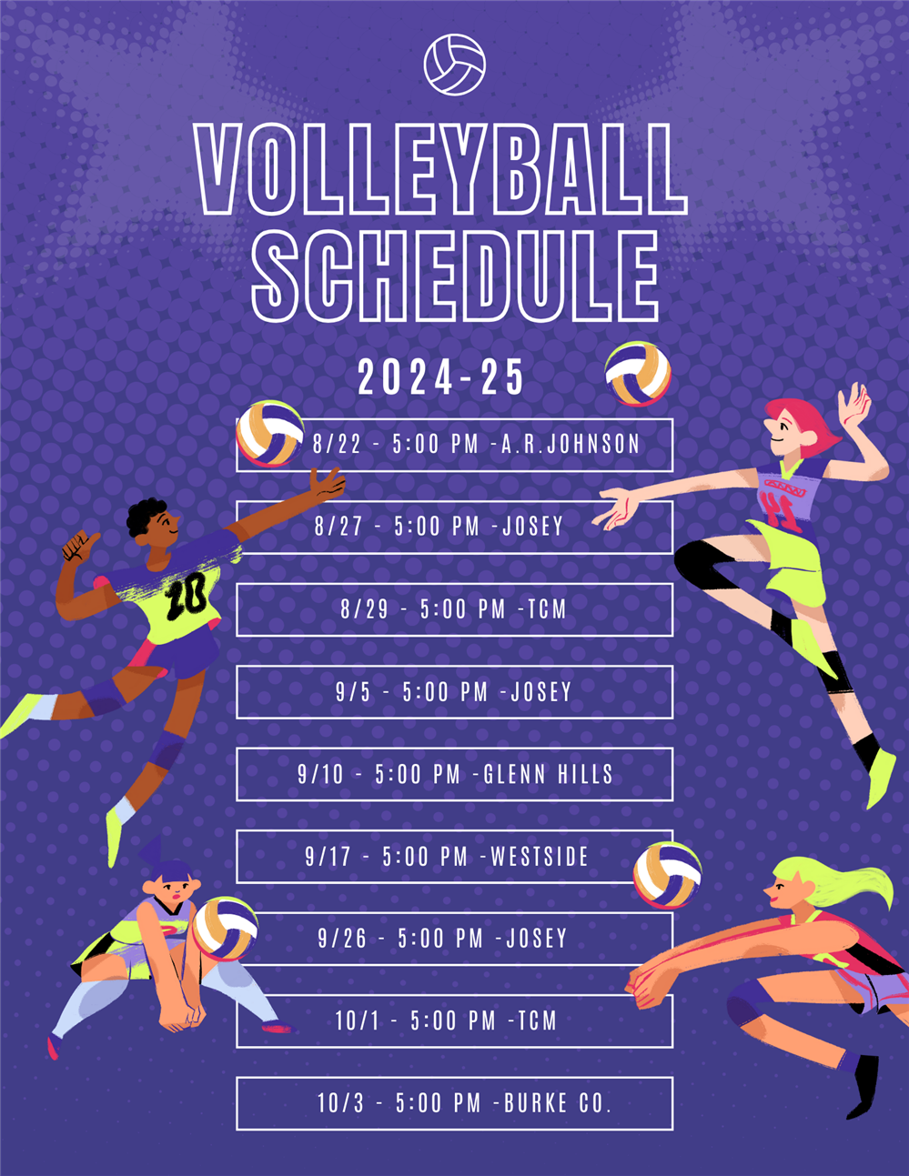 Volleyball Schedule 24-25